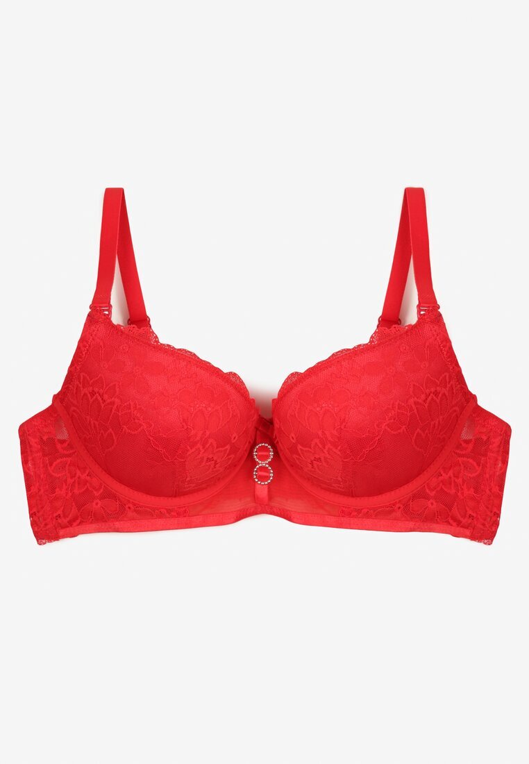  Sutien Din Dantelă Roșu Tip Push Up Temitia