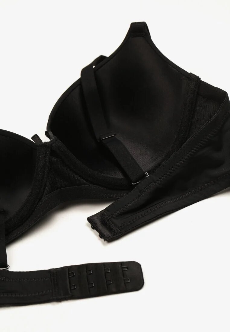  Sutien Negru Cupă B Push-up cu bretele reglabile și aplicație metalică Alerista