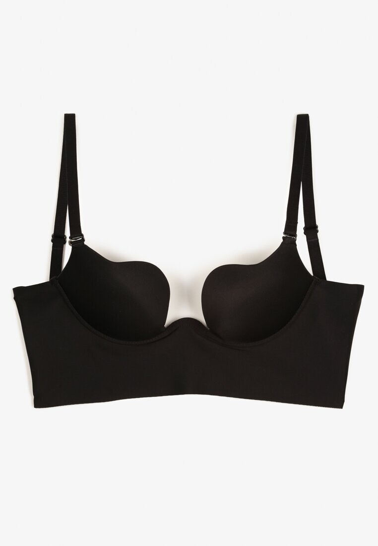  Sutien Negru Cupe C Push Up cu Bretele Reglabile Mivitha