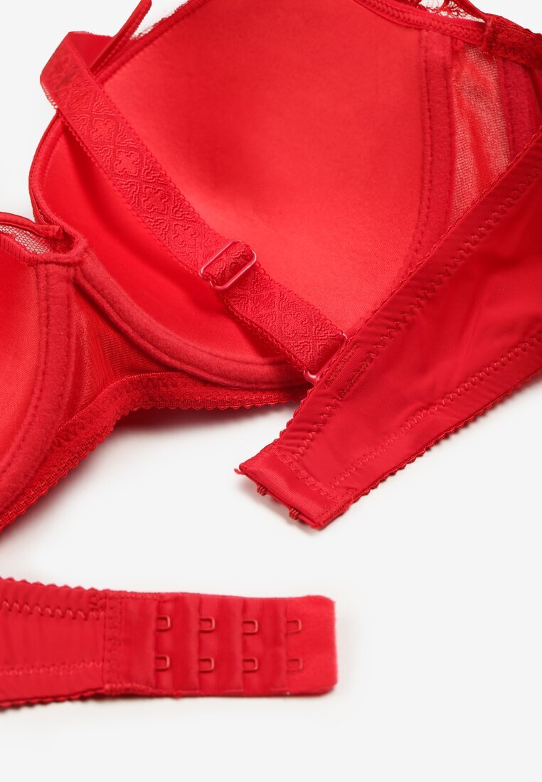 Sutien Roșu Din Dantelă Push-up Maddea
