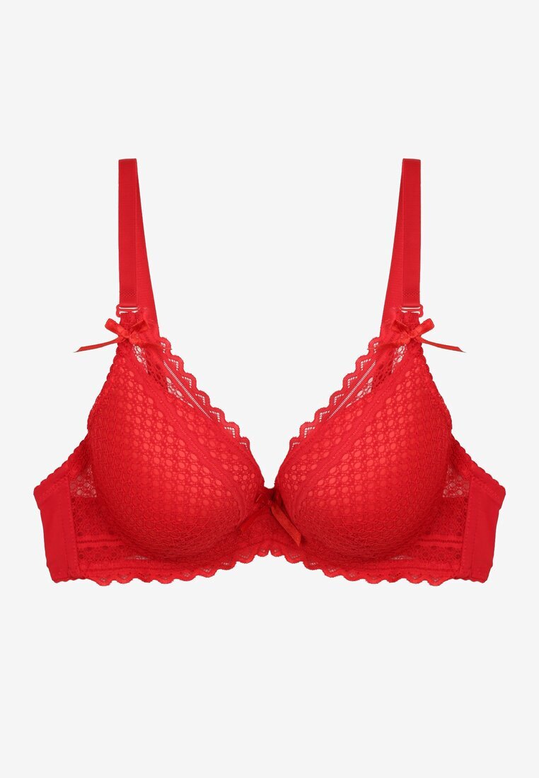  Sutien Roșu Full Cup cu Fundițe Delicate Timaqela