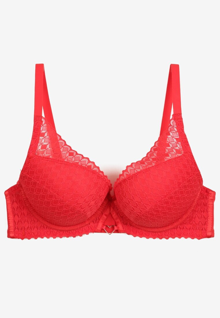  Sutien Roșu Tip Push-Up cu finisaj neted Nansiala