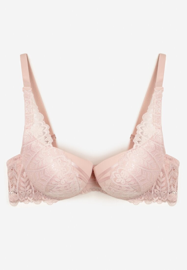  Sutien Roz deschis de Dantelă cu Efect Push Up Grateria