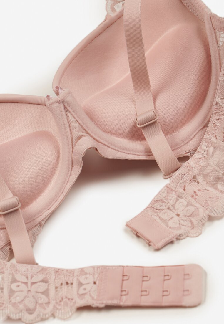  Sutien Roz deschis de Dantelă cu Efect Push Up Grateria