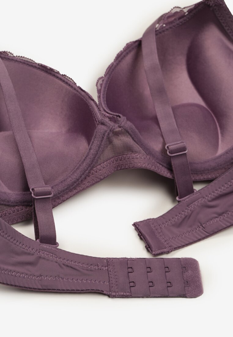  Sutien violet dantelat Push-Up cu bretele reglabile Yloena