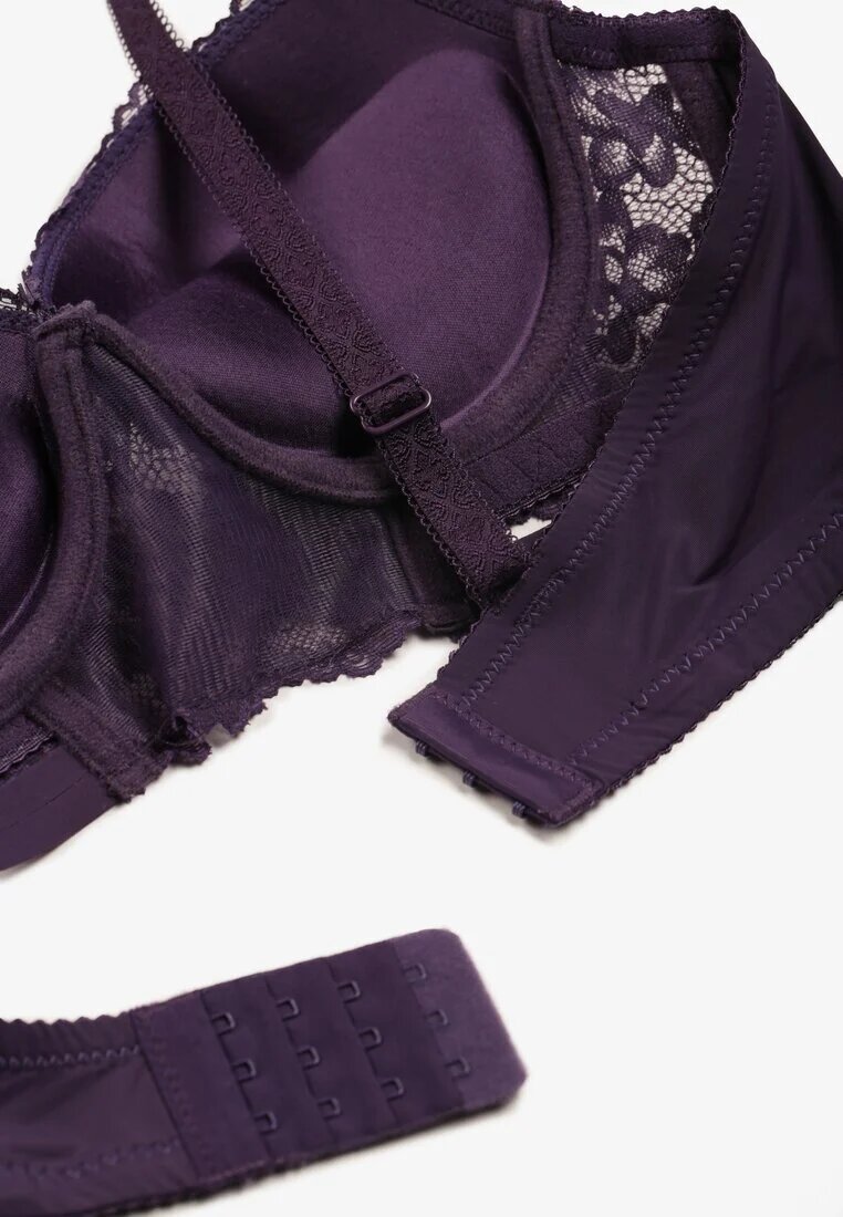  Sutien Violet Dantelat Push-Up cu Pandantiv Decorativ și Zirconii Verenia