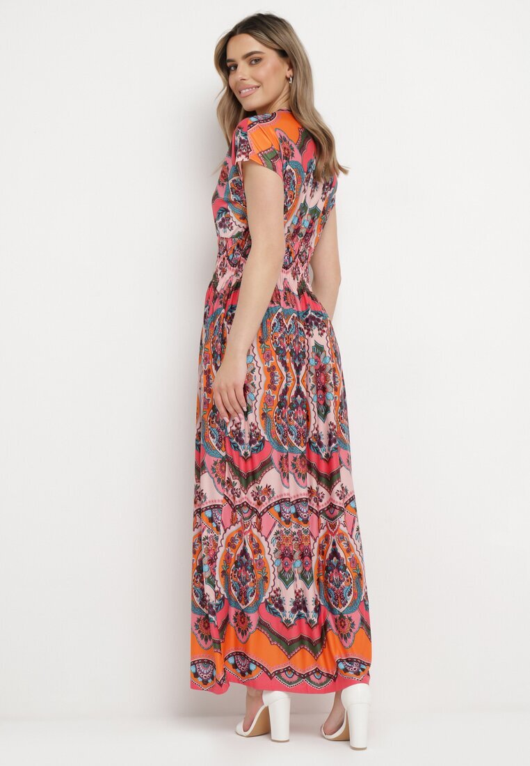 sweet&girl Rochie portocalie Maxi în Stil Boho din Viscoză Elastică Arnevia
