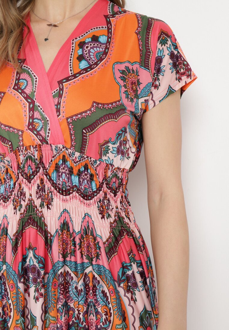 sweet&girl Rochie portocalie Maxi în Stil Boho din Viscoză Elastică Arnevia