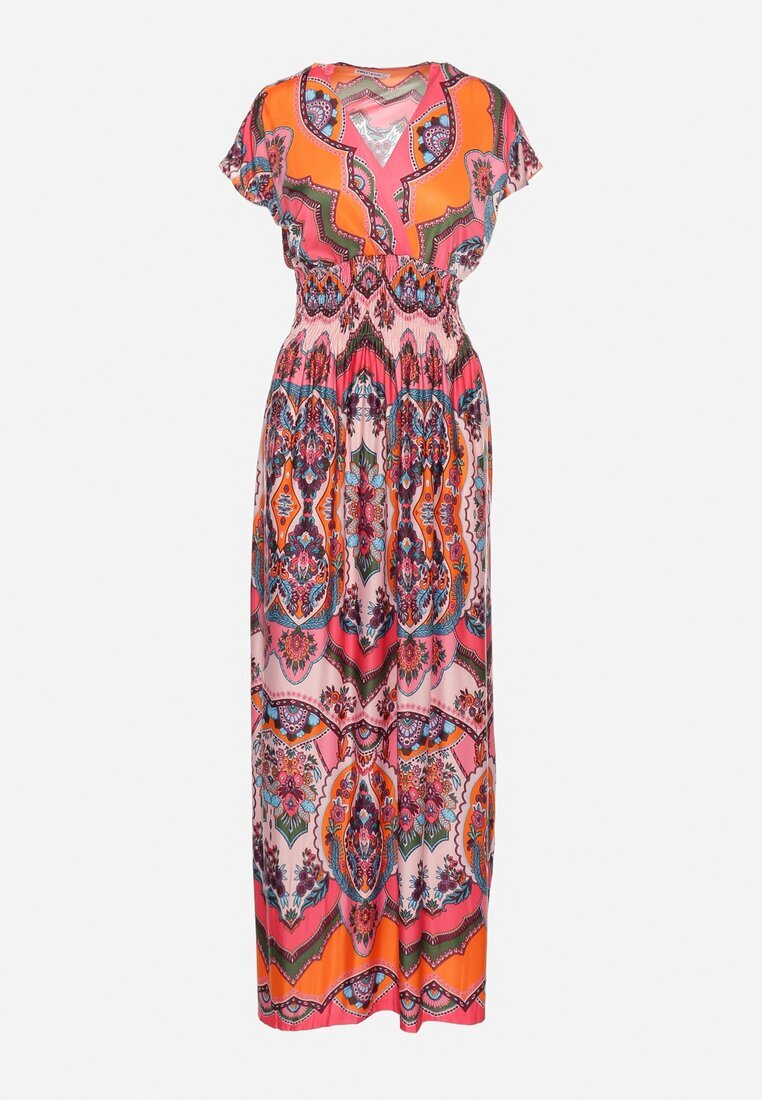 sweet&girl Rochie portocalie Maxi în Stil Boho din Viscoză Elastică Arnevia