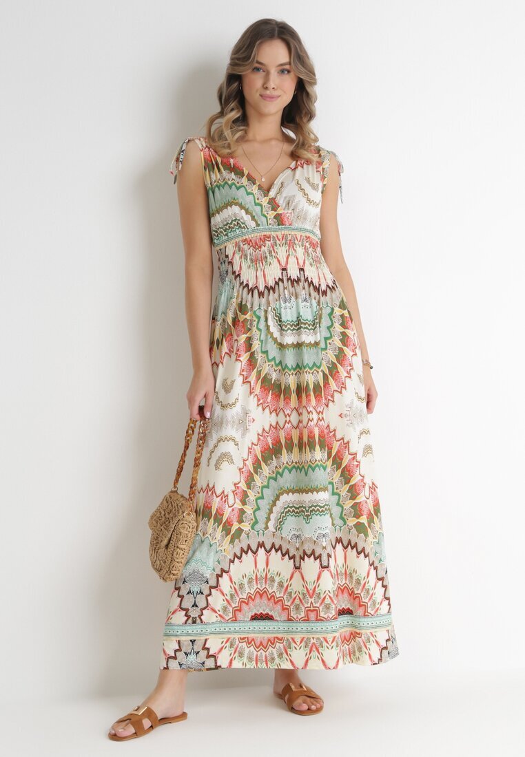 sweet&girl Rochie Viscoză Verde Tie Dye Maxi cu elastic drapat în talie Lucira