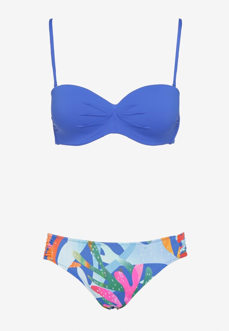 swest Bikini Albastre Sutien cu încrețituri și Chilot Efrileia