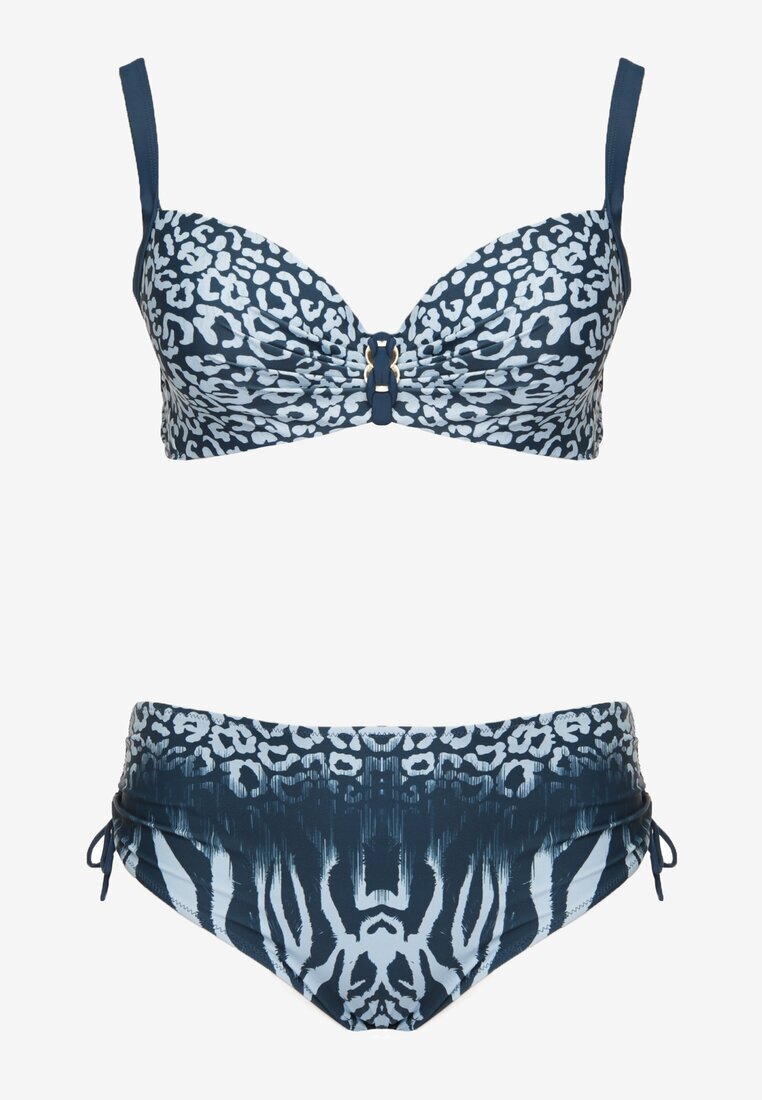 swest Bikini Albastru Deschis cu imprimeu leopard Sutien și Chiloți tip slip cu elastic Linuria