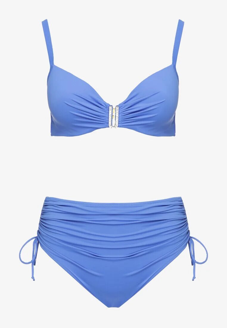 swest Bikini Albastru Sutien cu încrețituri și Chiloți slip cu încrețituri Kinevia