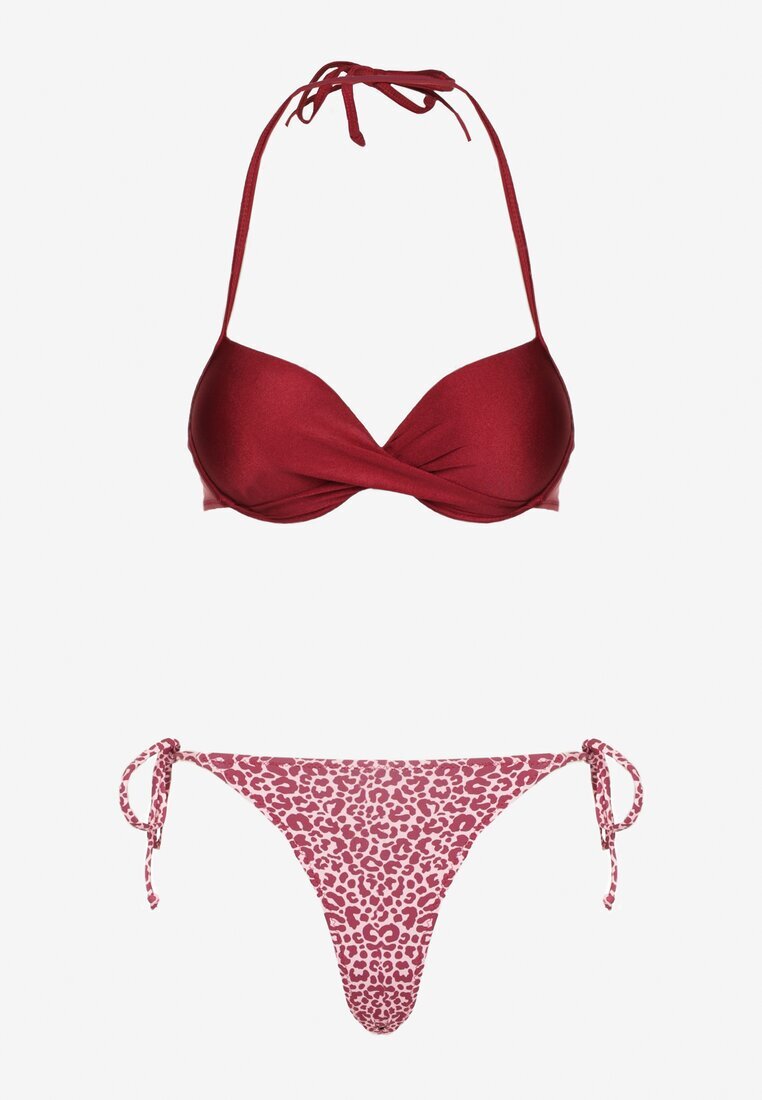 swest Bikini Bordeaux Sutien și Chiloți Figi cu Legături Savlene