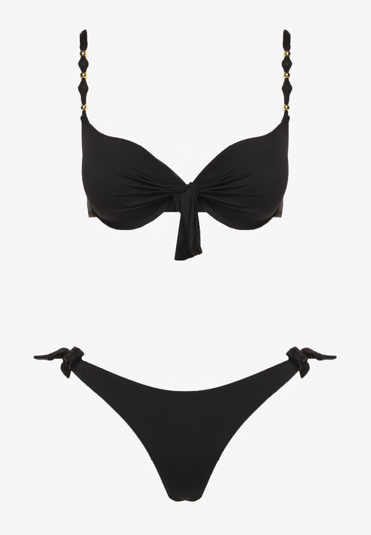 swest Bikini Negru Sutien și Chiloți Decorate Cu Legătură Uloselira