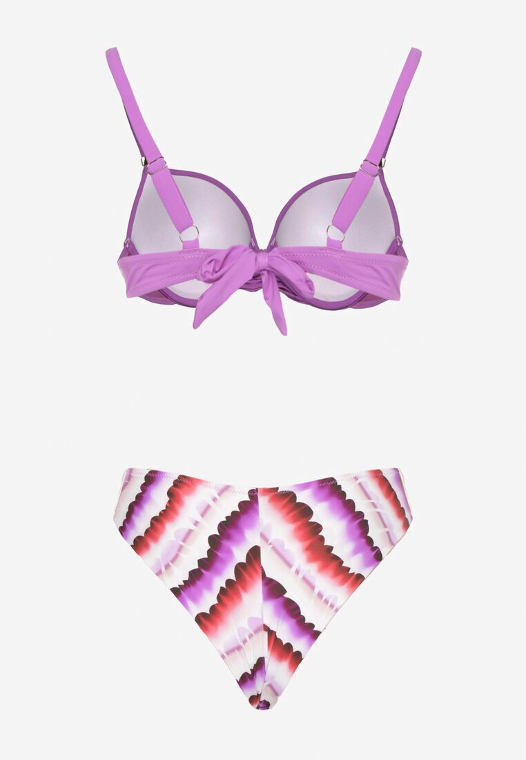 swest Bikini Sutien și Chiloți Tip slip Violet-Roz cu Imprimeu Natimela