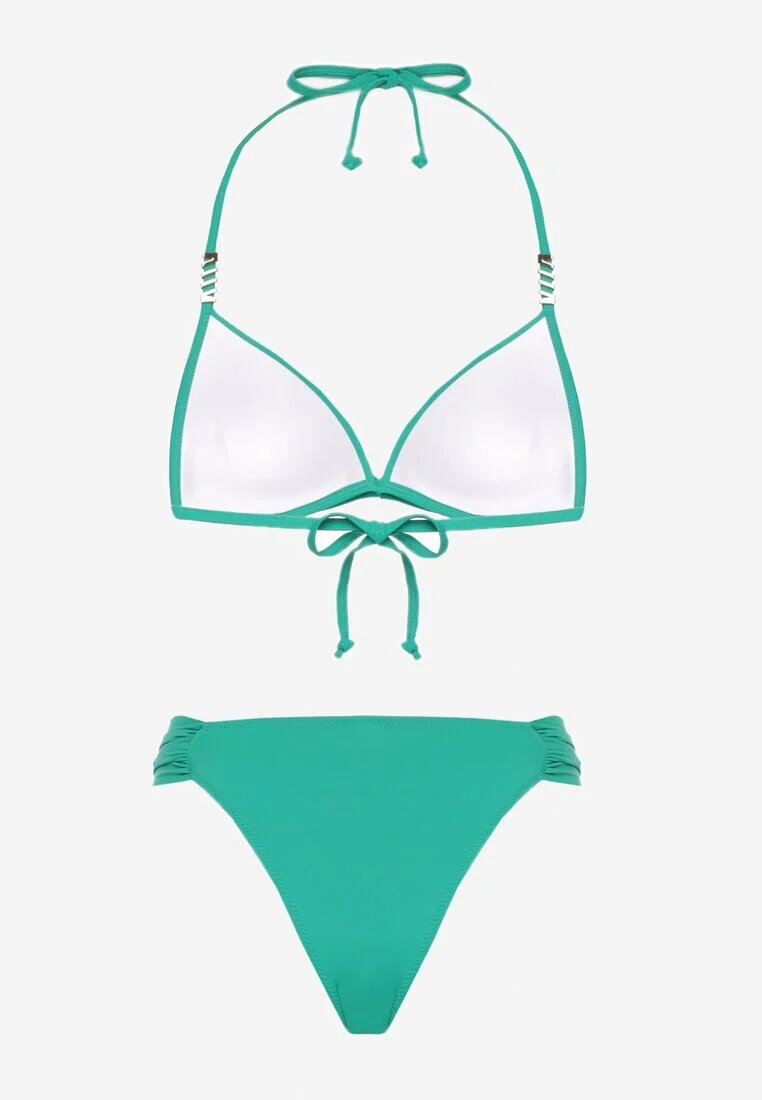 swest Bikini Verde închis Sutien Push-up cu legătură și Chiloți slip Miraviela