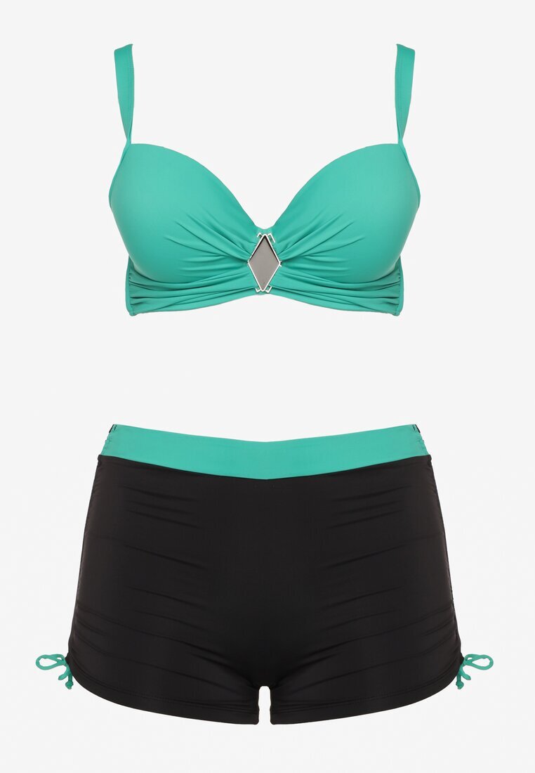 swest Bikini Verde-Negru Sutien și Chiloți cu șnururi Ulonaniela