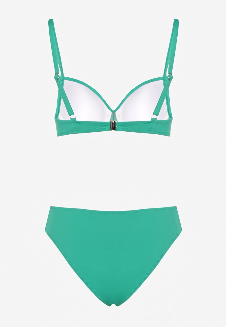 swest Bikini Verde Sutien cu Ornament Triunghiular și Chiloți Tip Slip Natisalia