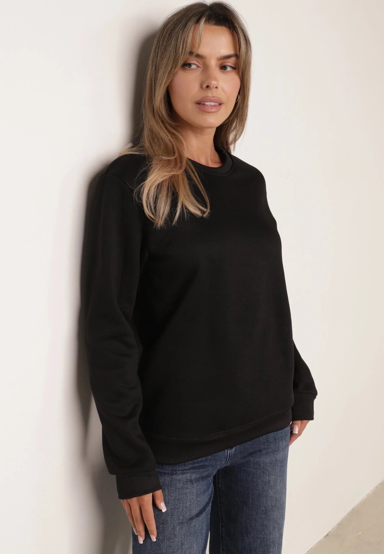 swest Bluză Normani decorată cu manșete elastice Negru