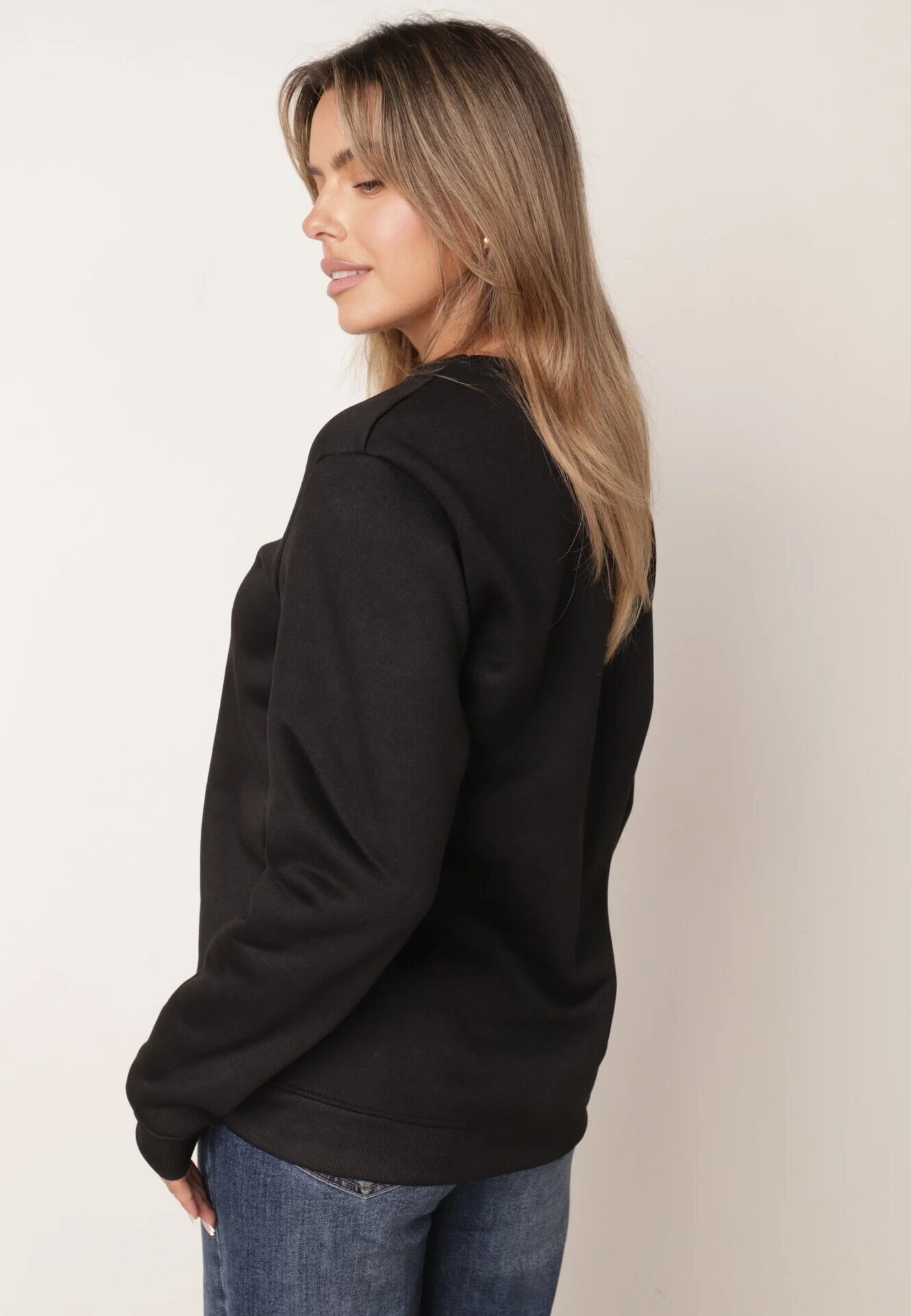 swest Bluză Normani decorată cu manșete elastice Negru