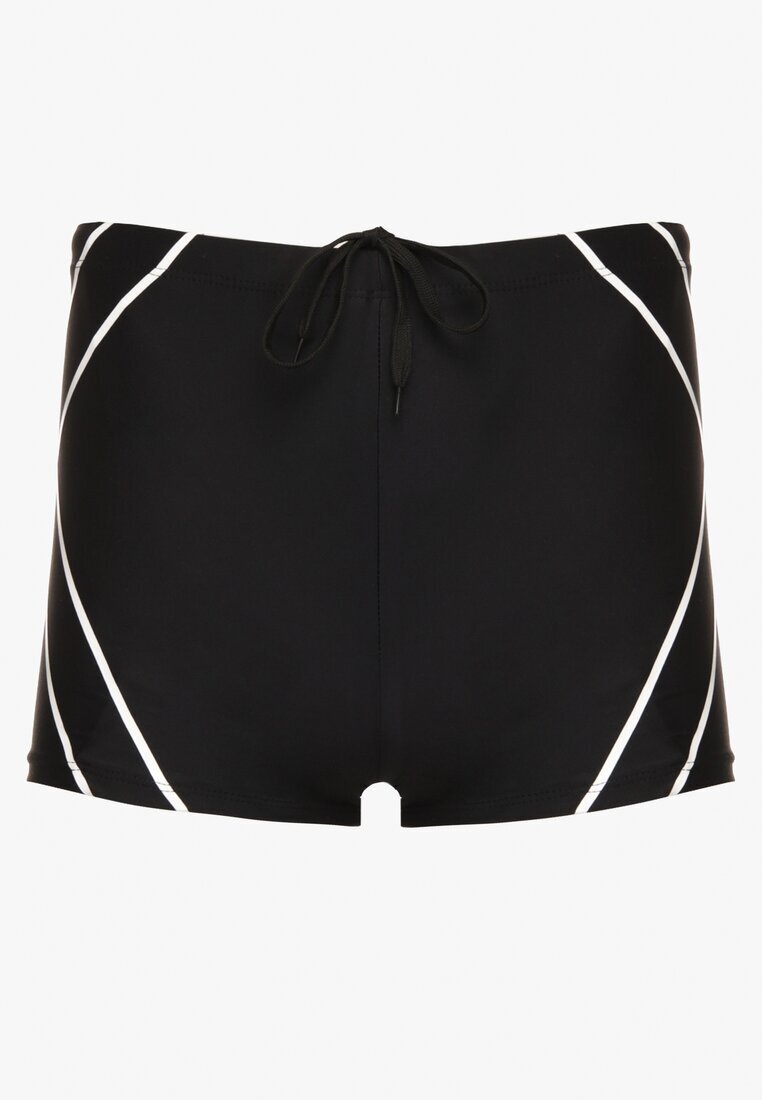 swest Boxeri de baie Negru-Alb cu șnur decorate cu model geometric Folenis