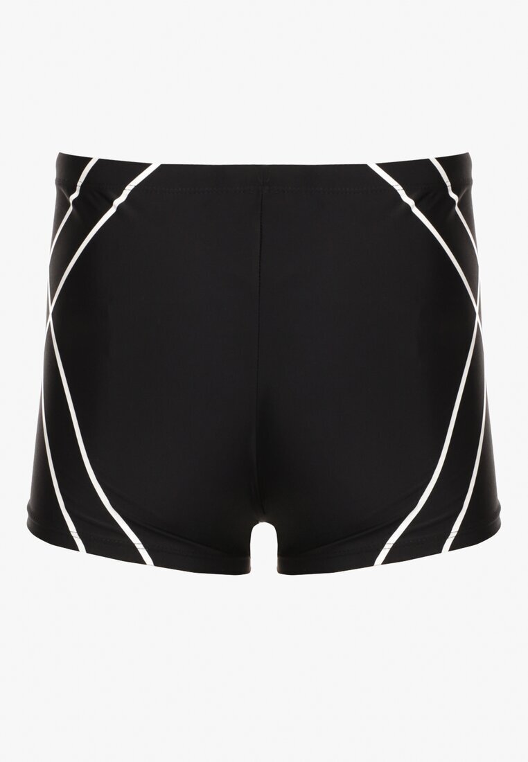 swest Boxeri de baie Negru-Alb cu șnur decorate cu model geometric Folenis