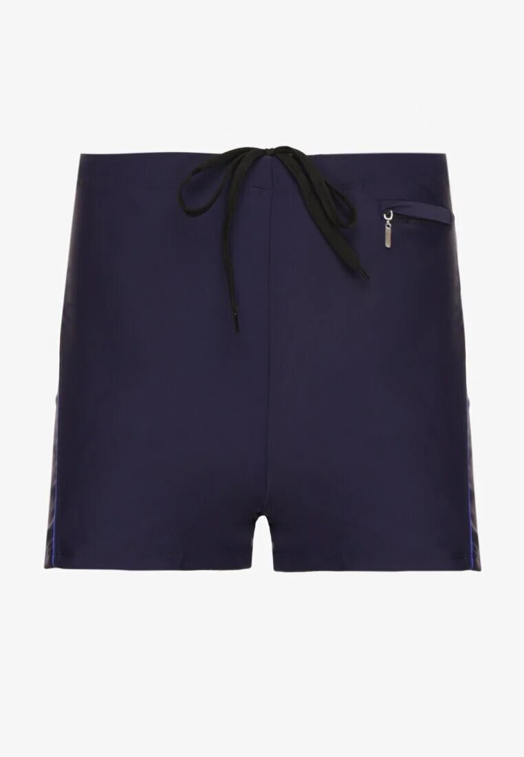 swest Costum de baie bleu-marin cu Benzi Decorative și Buzunar Firalise