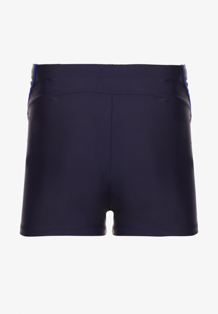 swest Costum de baie bleu-marin cu Benzi Decorative și Buzunar Firalise