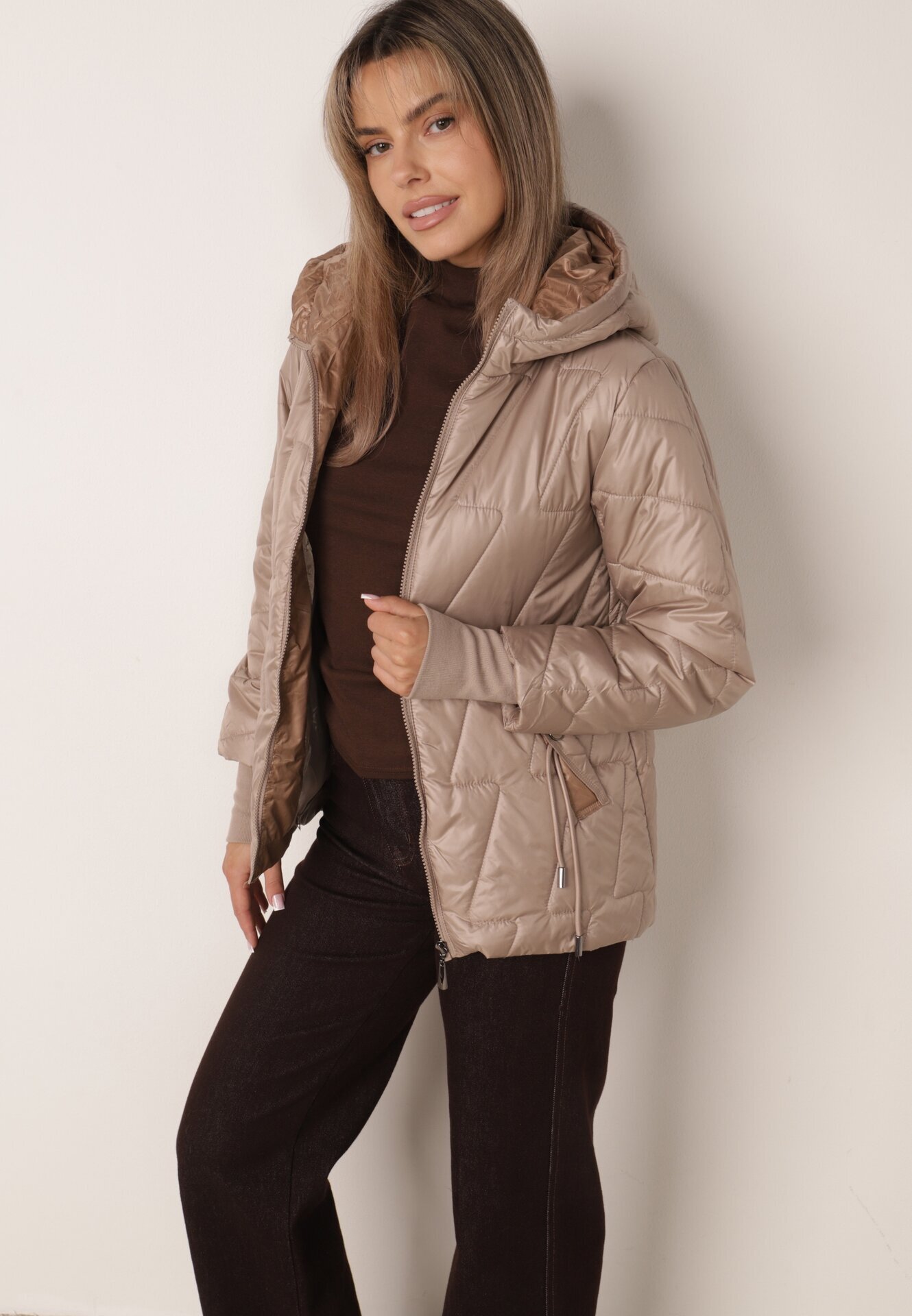 swest Geacă de tranziție antivânt cu model geometric matlasat cu glugă Lemalle Maro