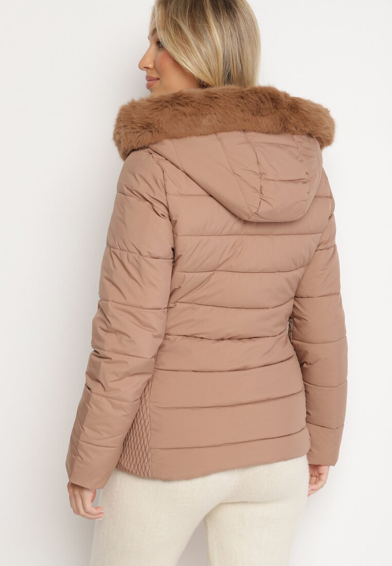 swest Geacă Matlasată Maro cu Croială Cambrată cu Glugă cu Blană Tinessa