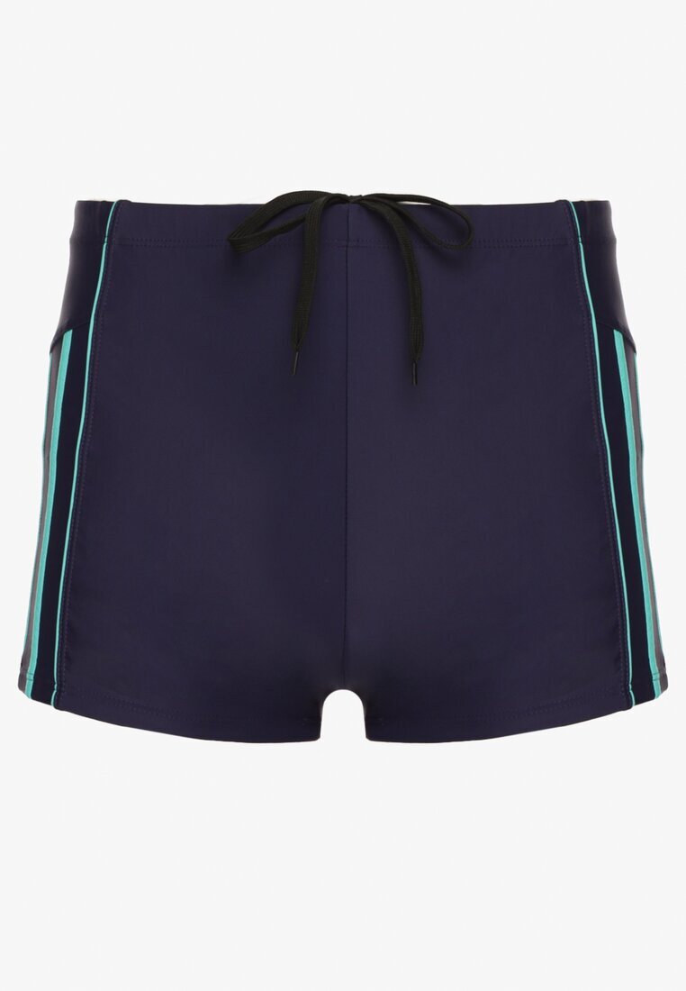 swest Pantaloni scurți de baie Bleumarin-Verde cu Dungi și Șnur Milorelia