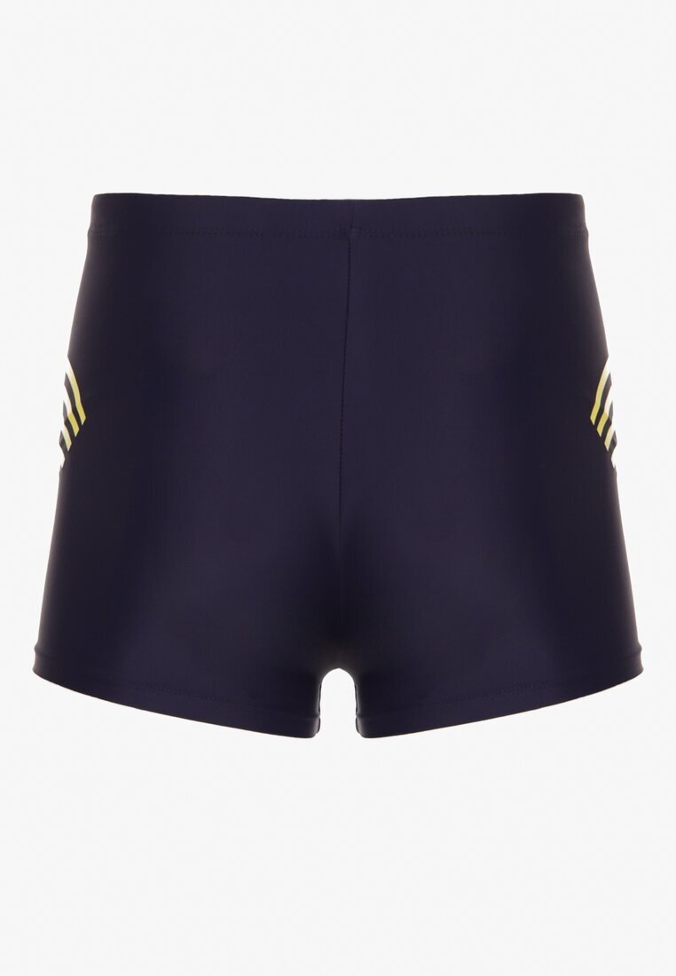 swest Pantaloni scurți de baie Bleumarin-Verzi cu șnur și benzi decorative subțiri