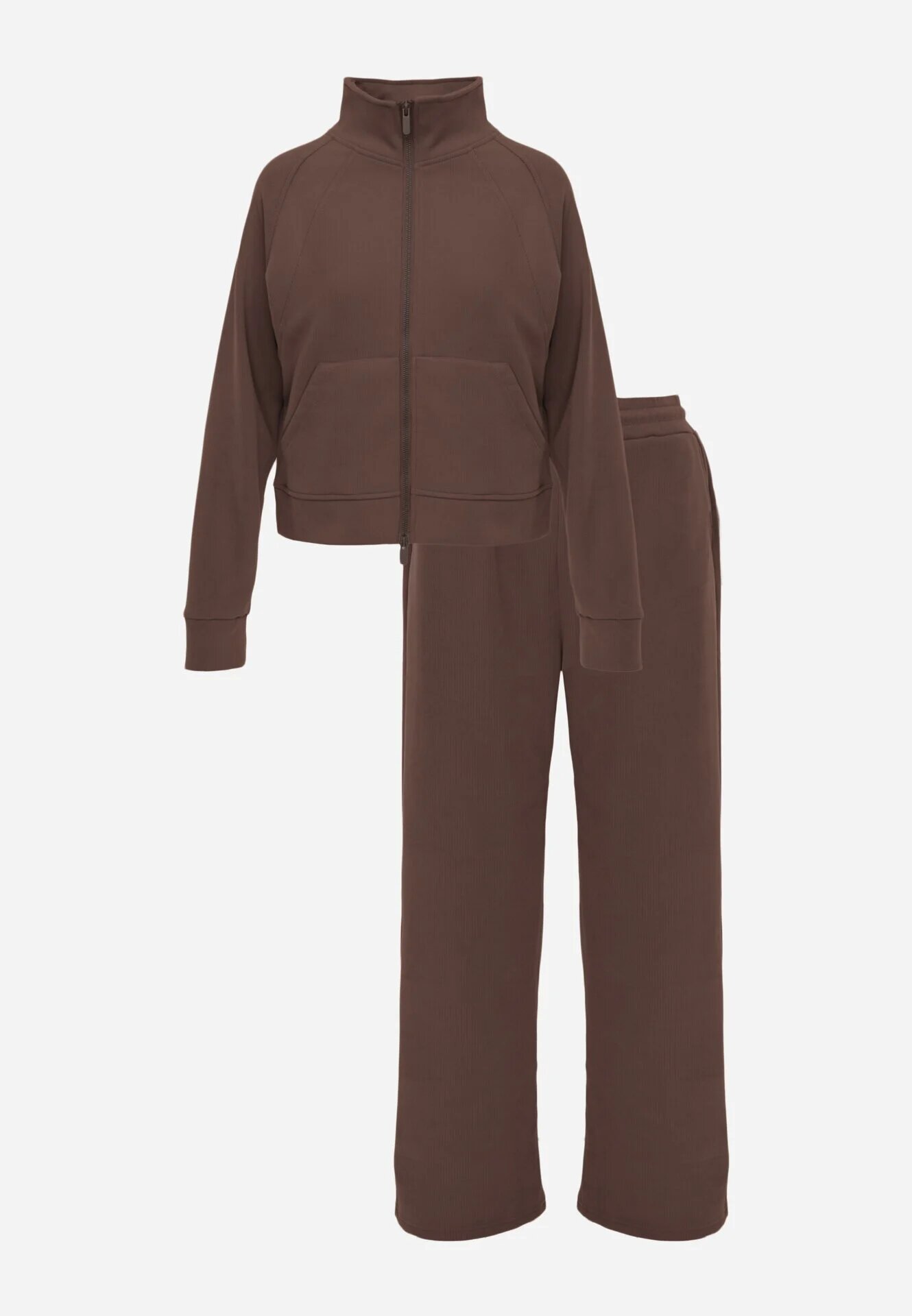 swest Set de trening cu pantaloni largi și bluză cu fermoar și guler tip tunică Aleea Maro