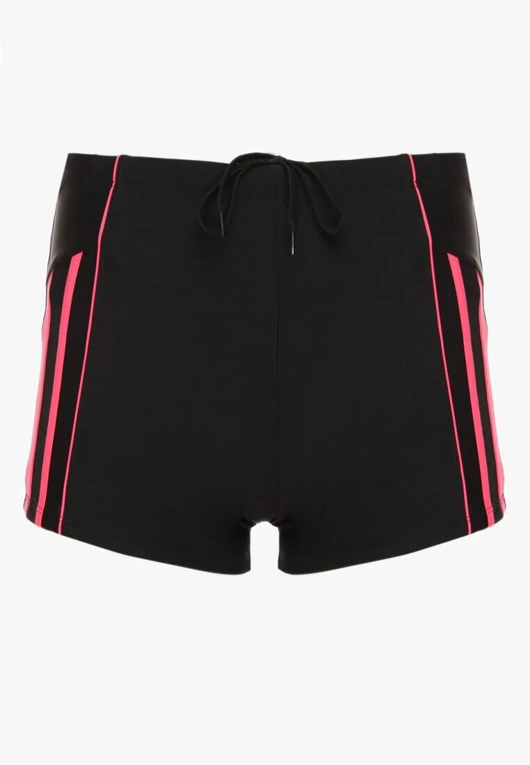 swest Slip de baie Negru-Fucsia cu Dungi și Șnur Milorelia