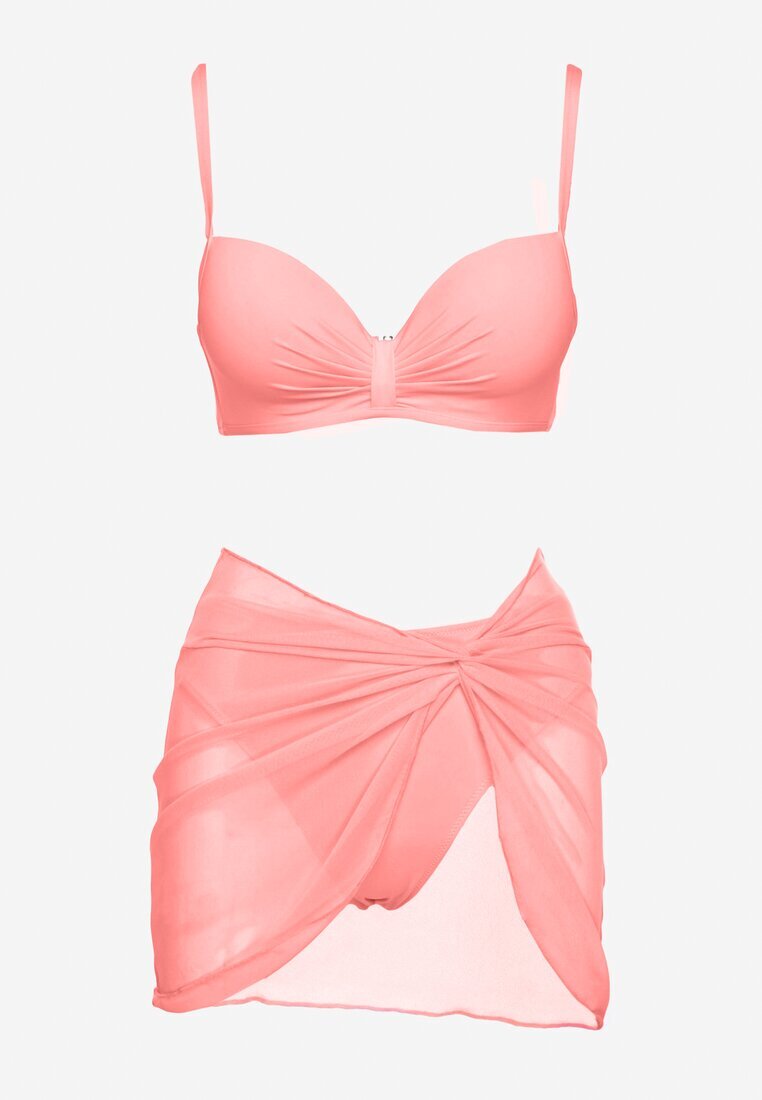 swest Sutien Bikini Roz cu încrețituri și Chiloți slip cu Suplimentar Paero Ulosora