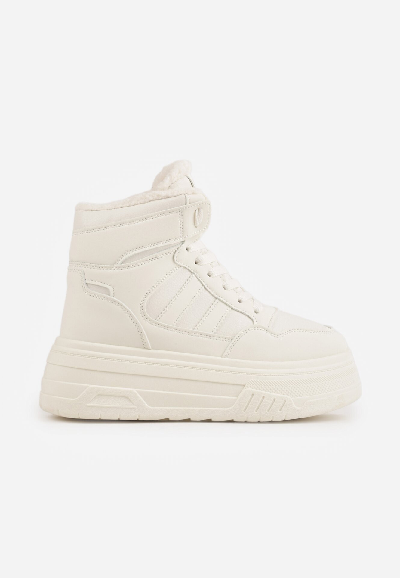 swin shoes Ghete de zăpadă cu șireturi în stil sneakers pe platformă Lennara Bej