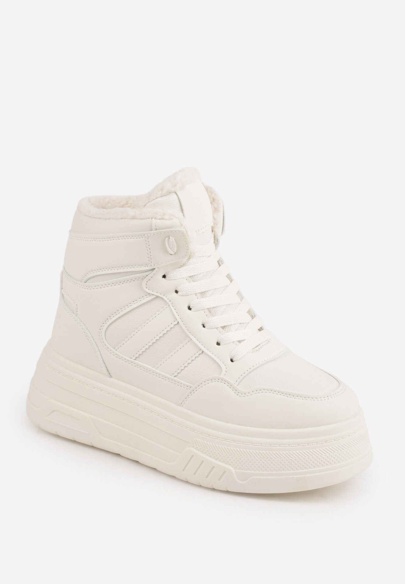 swin shoes Ghete de zăpadă cu șireturi în stil sneakers pe platformă Lennara Bej