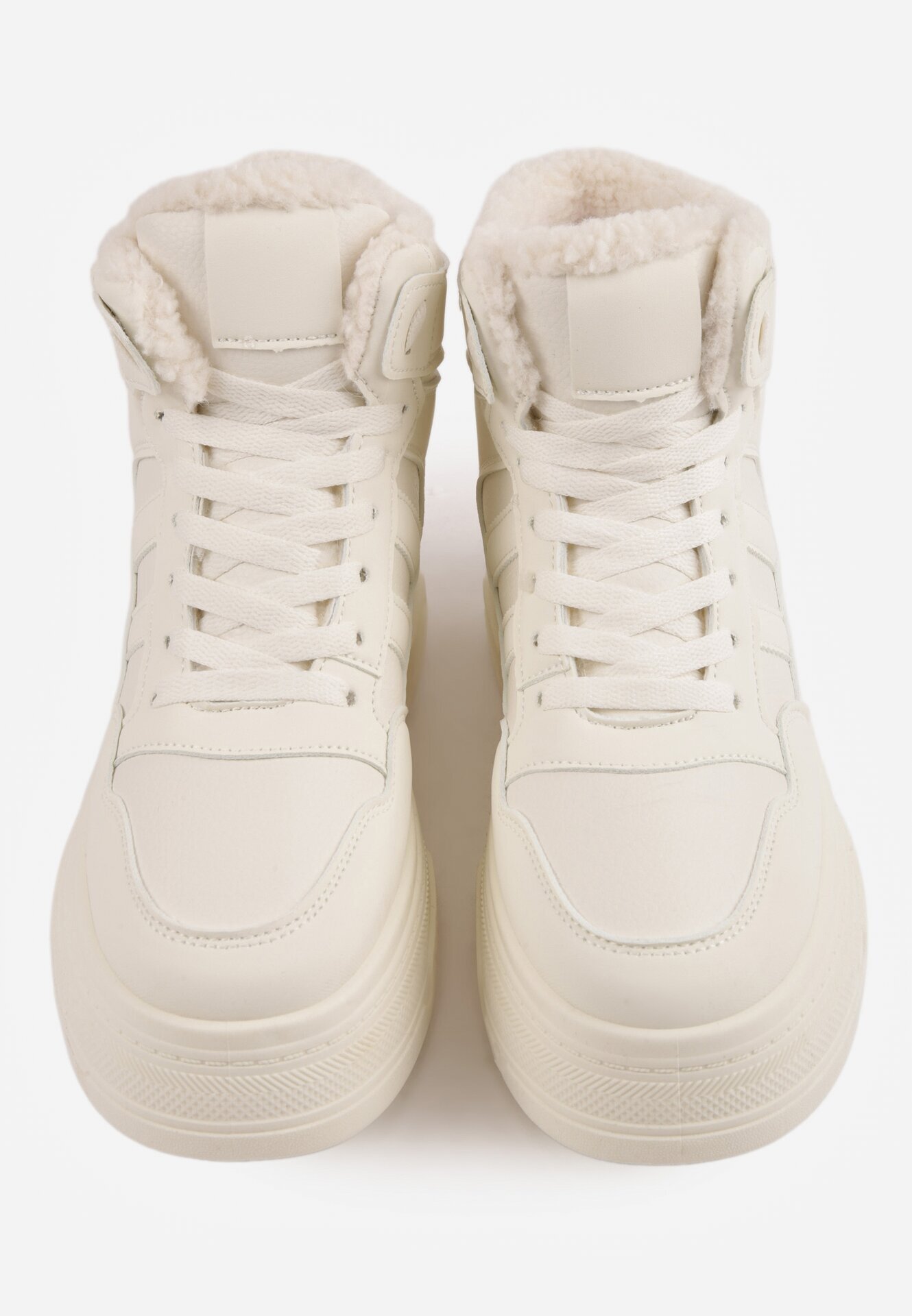 swin shoes Ghete de zăpadă cu șireturi în stil sneakers pe platformă Lennara Bej