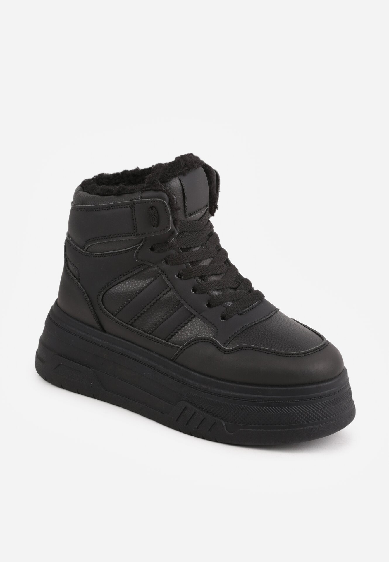 swin shoes Ghete de zăpadă cu șireturi în stil sneakers pe platformă Lennara Negre