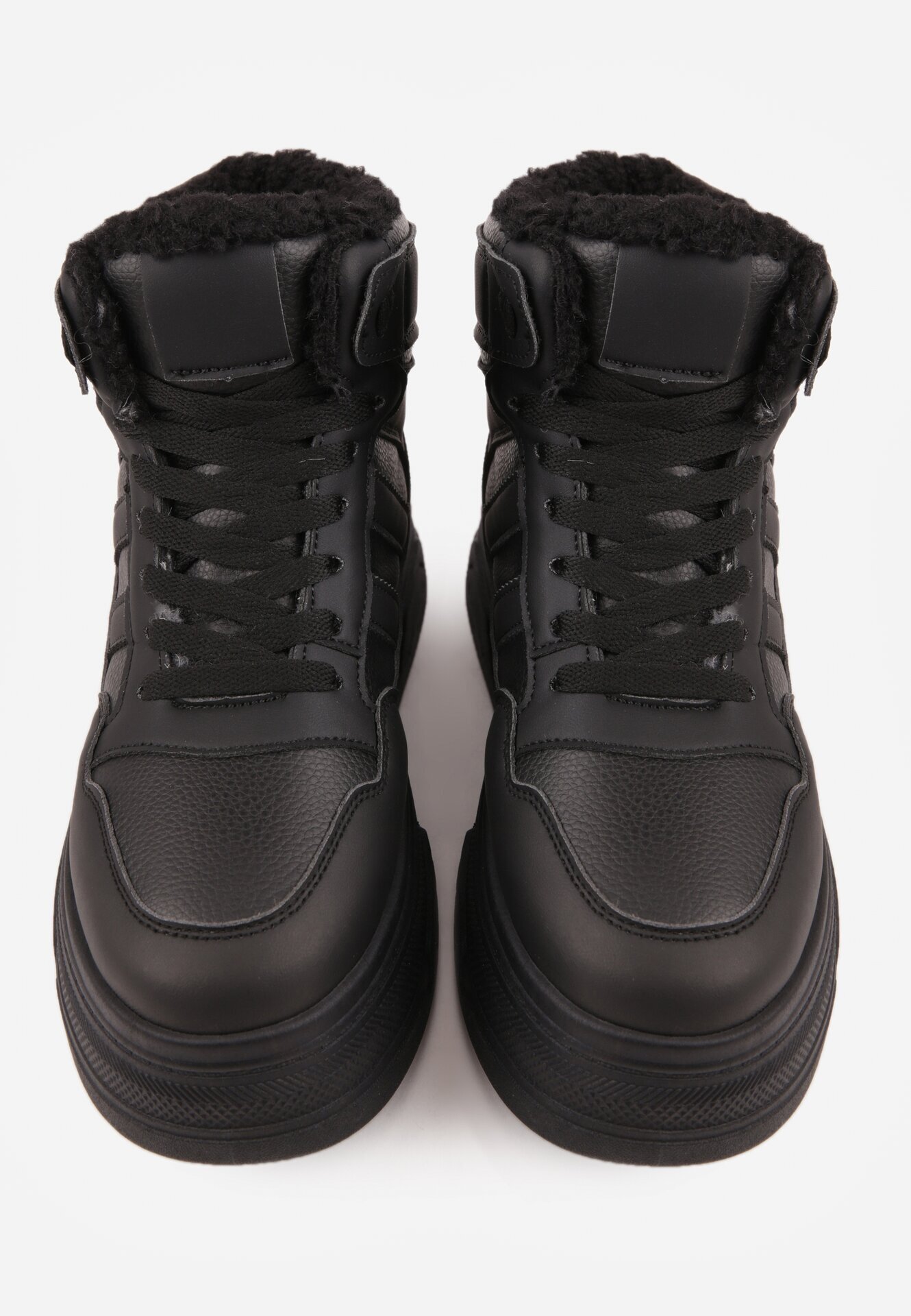 swin shoes Ghete de zăpadă cu șireturi în stil sneakers pe platformă Lennara Negre