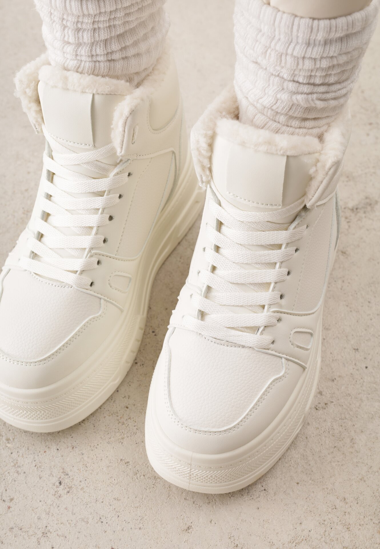 swin shoes Ghete de zăpadă în stil sneakers pe talpă groasă Fiasha Bej
