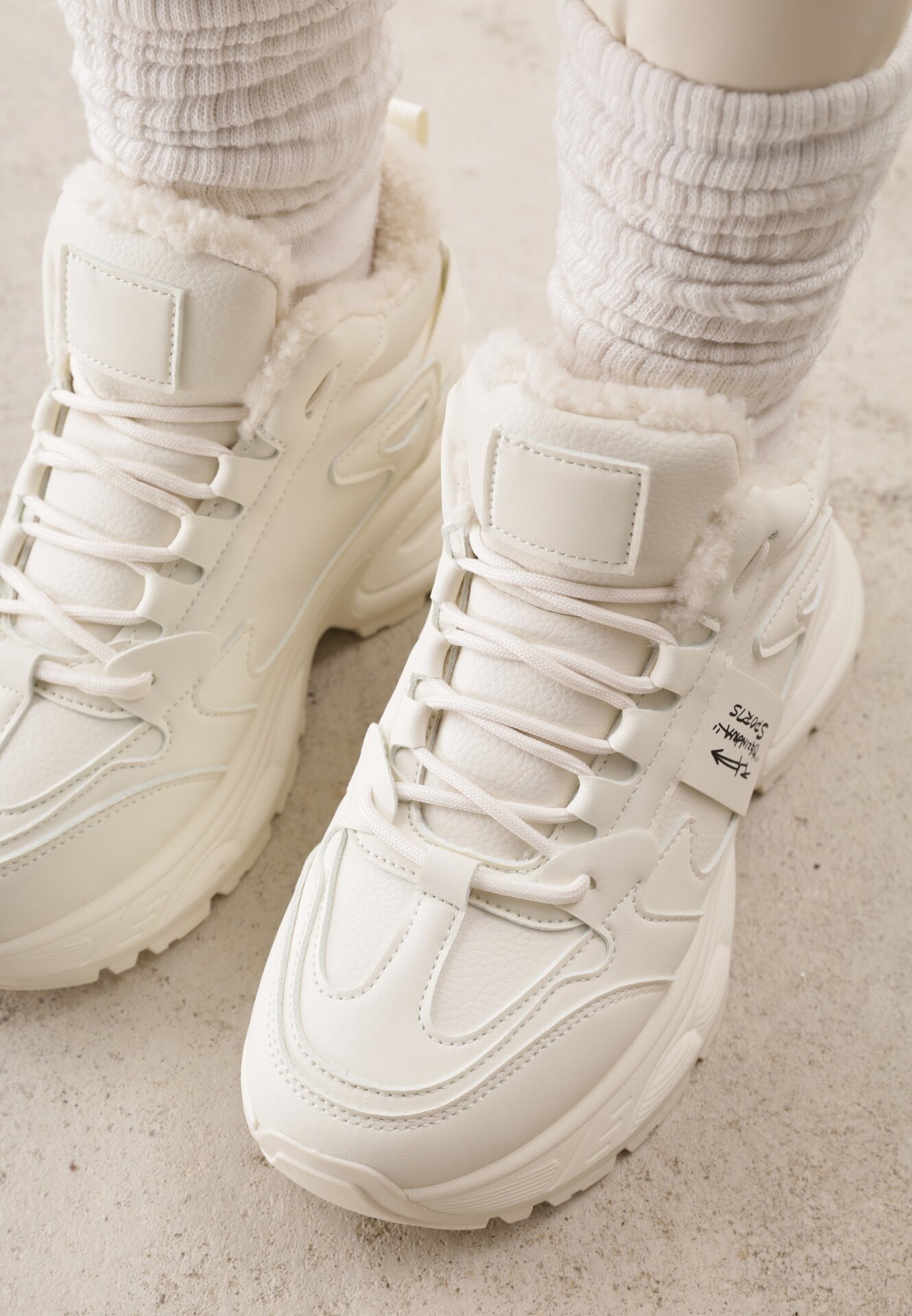 swin shoes Sneakers pe talpă groasă cu inscripții Lennala Bej