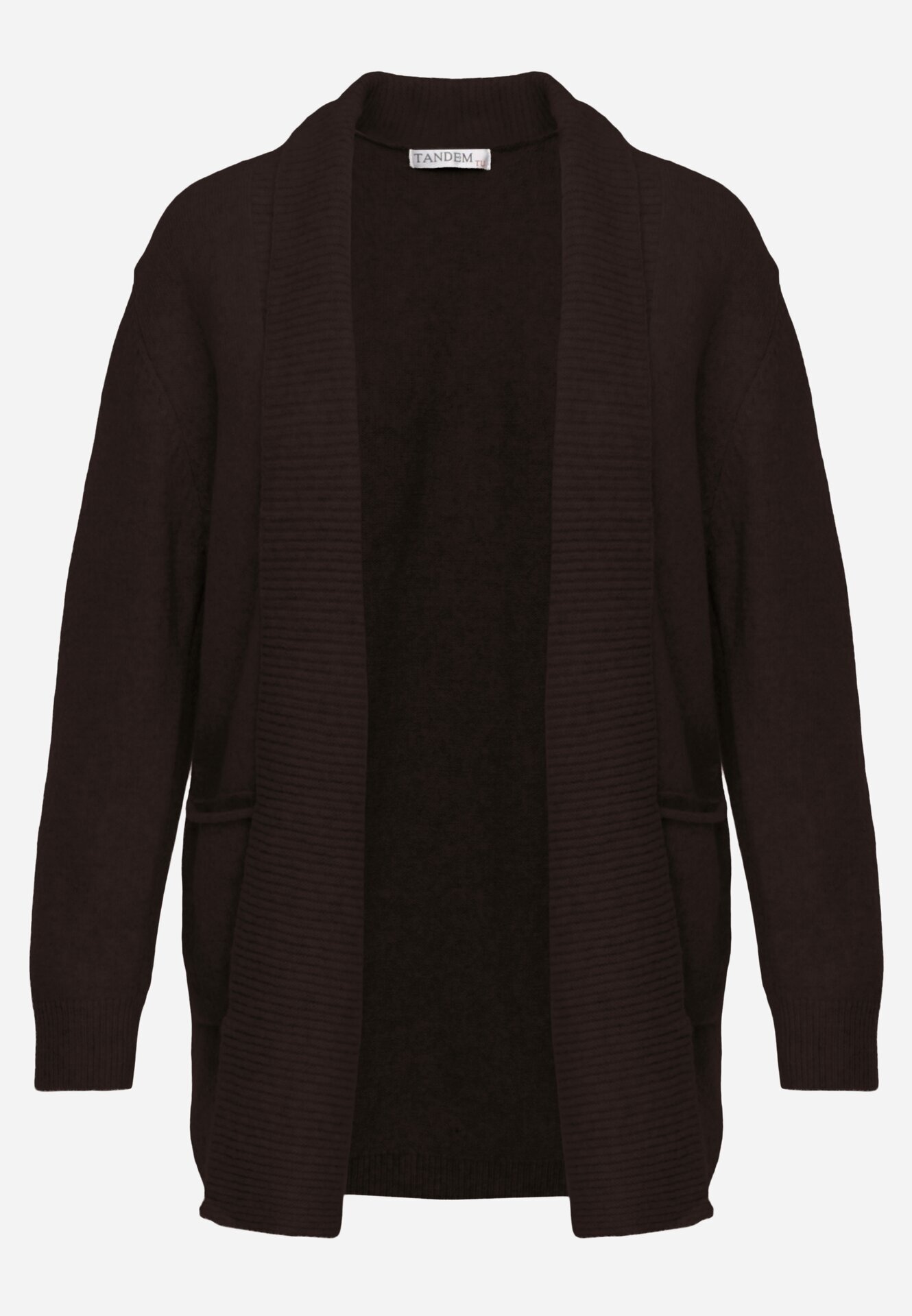 tandem Cardigan fără închidere cu buzunare fără șireturi și adaos de cașmir Morcos Maro