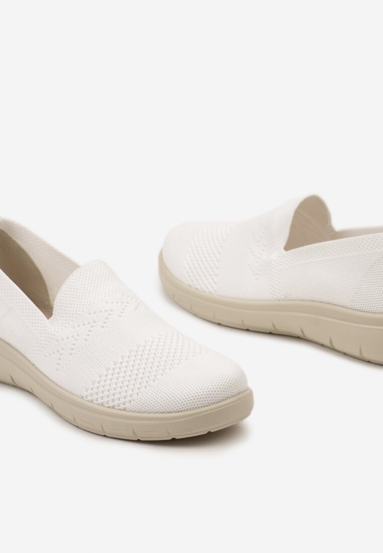  Tenisi Albi în stil Mocasini Sport cu Carâmb Elastic Meeporis