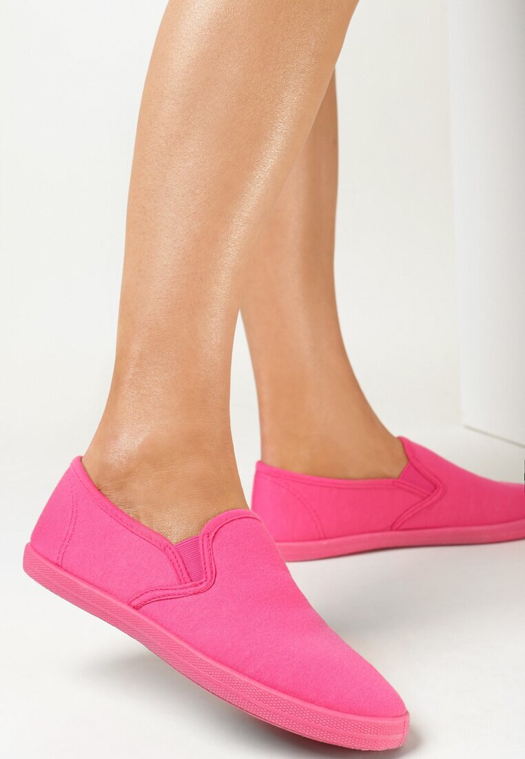  Tenisi fucsia din material textil cu talpă plată Ediany