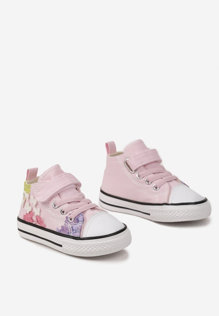  Tenisi Roz cu închidere velcro cu Fluturi Decorativi Niottea