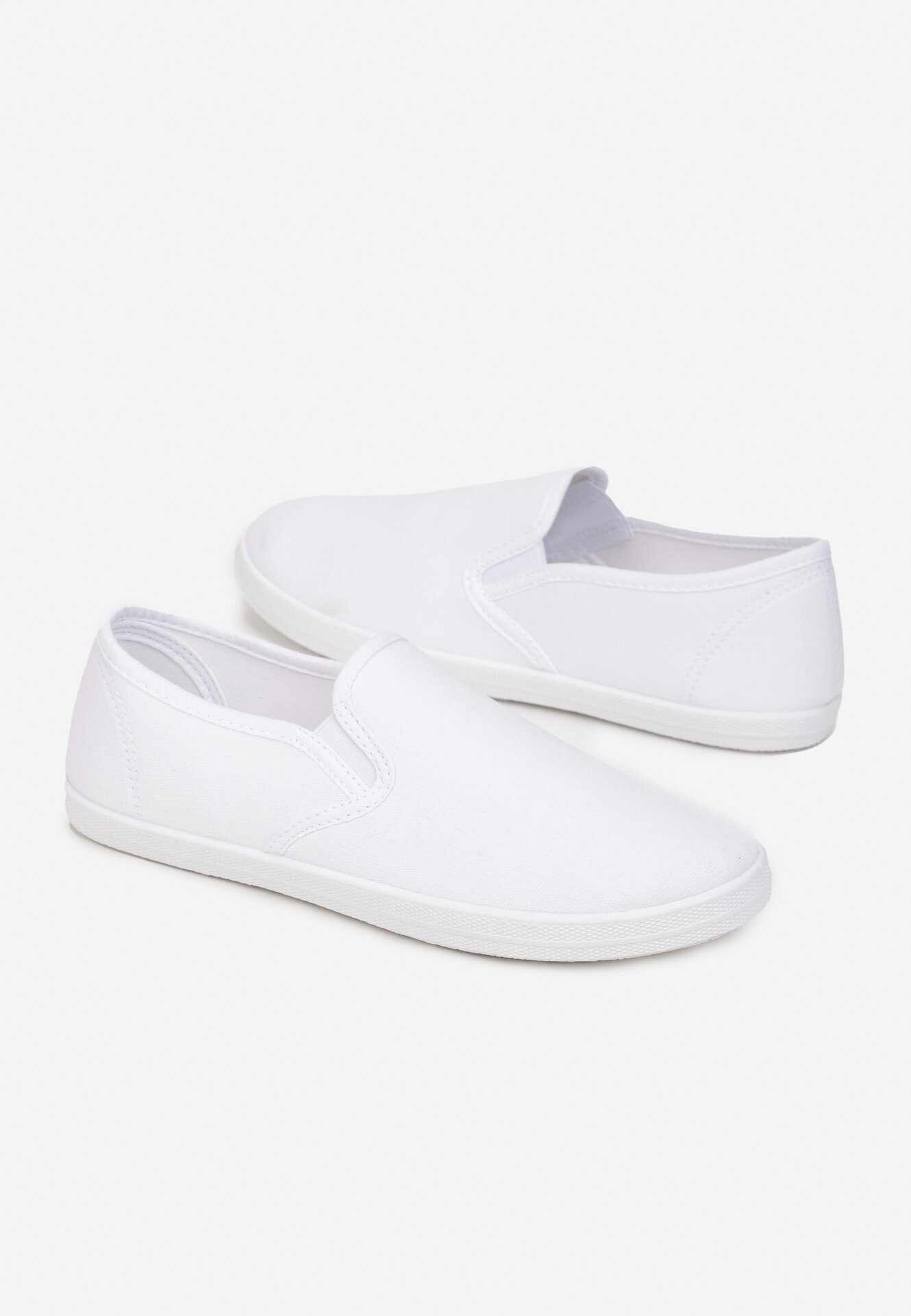  Tenisi slip-on albi din material textil Kalaiya