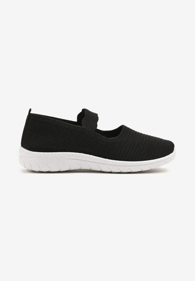  Tenisi slip-on negri cu bandă decorativă și perforații Zelsedi