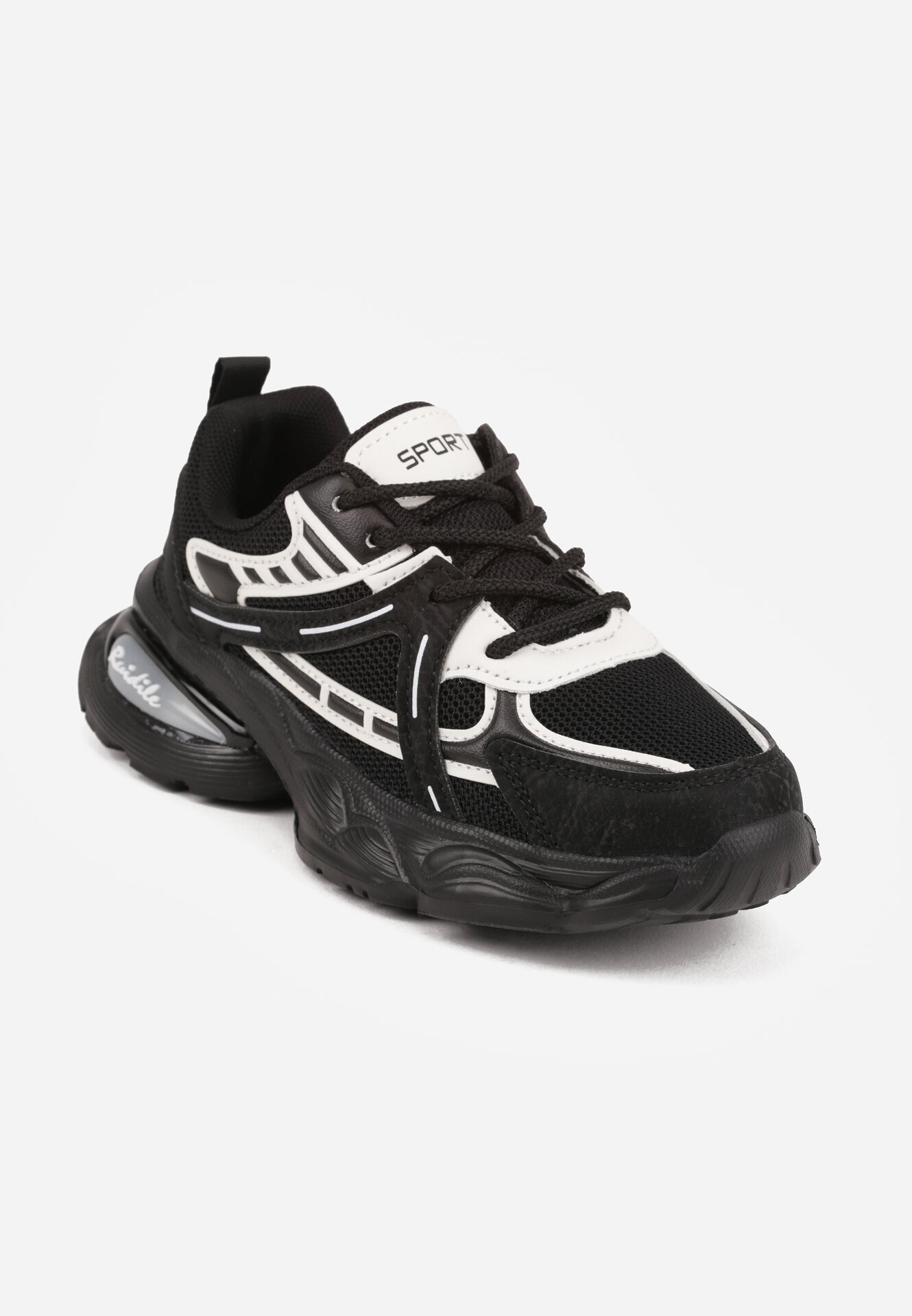 tom.m Adidași Negri cu branț din piele și model geometric Karella